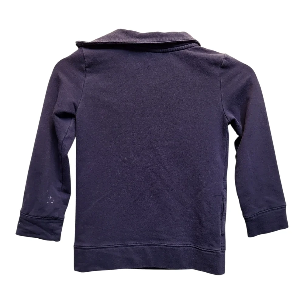 Gymboree Kids Blue Sweatshirt with Decorative Zipper & Button Design Size S(5-6)